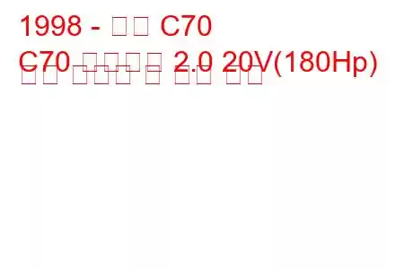 1998 - 볼보 C70
C70 컨버터블 2.0 20V(180Hp) 연료 소비량 및 기술 사양