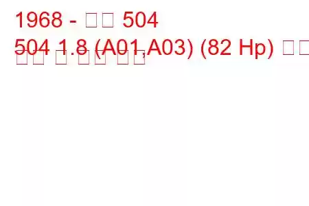 1968 - 푸조 504
504 1.8 (A01,A03) (82 Hp) 연료 소비 및 기술 사양