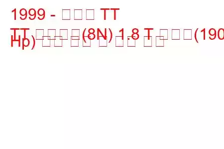 1999 - 아우디 TT
TT 로드스터(8N) 1.8 T 콰트로(190 Hp) 연료 소비 및 기술 사양
