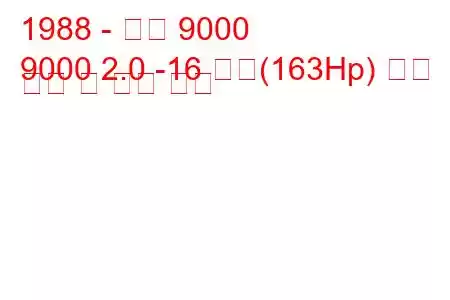 1988 - 사브 9000
9000 2.0 -16 터보(163Hp) 연료 소비 및 기술 사양