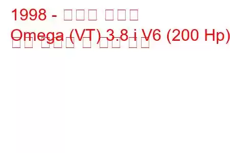 1998 - 쉐보레 오메가
Omega (VT) 3.8 i V6 (200 Hp) 연료 소비량 및 기술 사양