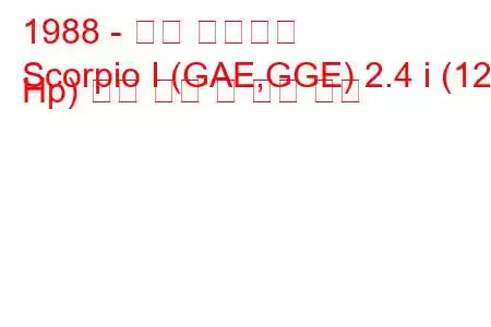 1988 - 포드 전갈자리
Scorpio I (GAE,GGE) 2.4 i (125 Hp) 연료 소비 및 기술 사양