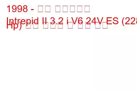 1998 - 닷지 인트레피드
Intrepid II 3.2 i V6 24V ES (228 Hp) 연료 소비량 및 기술 사양