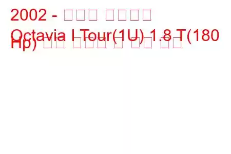 2002 - 스코다 옥타비아
Octavia I Tour(1U) 1.8 T(180 Hp) 연료 소비량 및 기술 사양