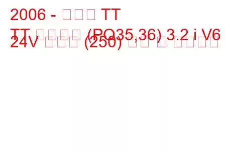 2006 - 아우디 TT
TT 로드스터 (PQ35,36) 3.2 i V6 24V 콰트로 (250) 연비 및 기술사양