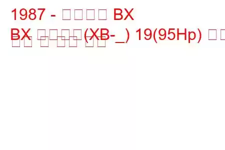 1987 - 시트로엥 BX
BX 브레이크(XB-_) 19(95Hp) 연료 소비 및 기술 사양