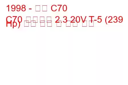 1998 - 볼보 C70
C70 컨버터블 2.3 20V T-5 (239 Hp) 연료 소비 및 기술 사양