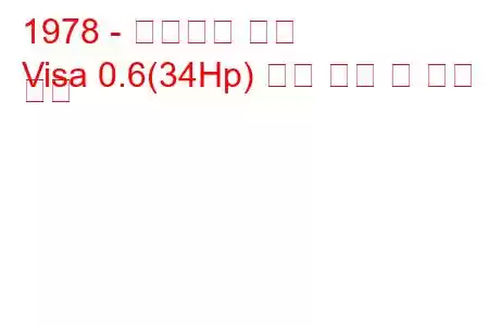 1978 - 시트로엥 비자
Visa 0.6(34Hp) 연료 소비 및 기술 사양