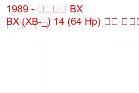 1989 - 시트로엥 BX
BX (XB-_) 14 (64 Hp) 연료 소비량 및 기술 사양