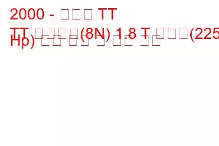 2000 - 아우디 TT
TT 로드스터(8N) 1.8 T 콰트로(225 Hp) 연료 소비 및 기술 사양