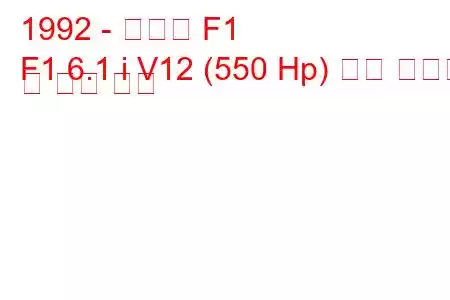 1992 - 맥라렌 F1
F1 6.1 i V12 (550 Hp) 연료 소비량 및 기술 사양