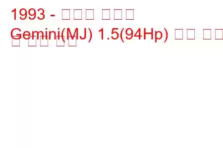 1993 - 이스즈 제미니
Gemini(MJ) 1.5(94Hp) 연료 소비 및 기술 사양