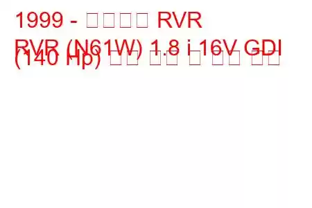 1999 - 미쓰비시 RVR
RVR (N61W) 1.8 i 16V GDI (140 Hp) 연료 소비 및 기술 사양