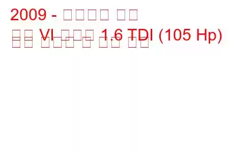 2009 - 폭스바겐 골프
골프 VI 플러스 1.6 TDI (105 Hp) 연료 소비량 및 기술 사양