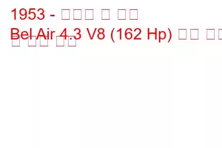 1953 - 쉐보레 벨 에어
Bel Air 4.3 V8 (162 Hp) 연료 소비 및 기술 사양