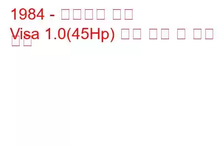 1984 - 시트로엥 비자
Visa 1.0(45Hp) 연료 소비 및 기술 사양