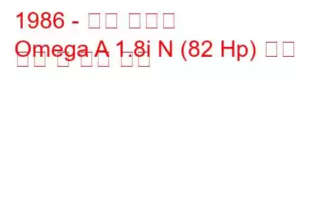 1986 - 오펠 오메가
Omega A 1.8i N (82 Hp) 연료 소비 및 기술 사양