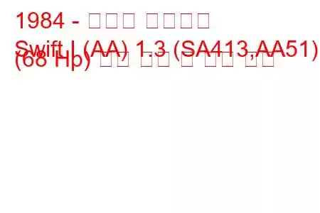 1984 - 스즈키 스위프트
Swift I (AA) 1.3 (SA413,AA51) (68 Hp) 연료 소비 및 기술 사양