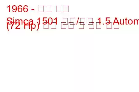 1966 - 탤벗 심카
Simca 1501 휴식/관광 1.5 Autom. (72 Hp) 연료 소비 및 기술 사양