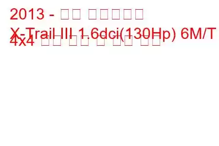 2013 - 닛산 엑스트레일
X-Trail III 1.6dci(130Hp) 6M/T 4x4 연료 소비 및 기술 사양