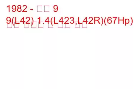 1982 - 르노 9
9(L42) 1.4(L423,L42R)(67Hp) 연료 소비량 및 기술 사양