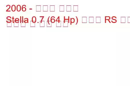 2006 - 스바루 스텔라
Stella 0.7 (64 Hp) 맞춤형 RS 연료 소비량 및 기술 사양