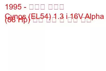 1995 - 토요타 시노스
Cynos (EL54) 1.3 i 16V Alpha (88 Hp) 연료 소비 및 기술 사양