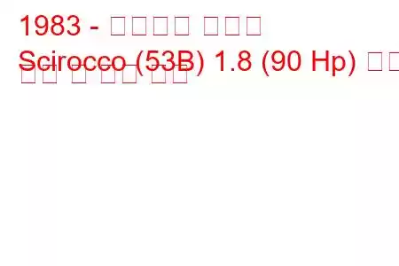 1983 - 폭스바겐 시로코
Scirocco (53B) 1.8 (90 Hp) 연료 소비 및 기술 사양