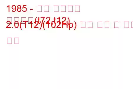 1985 - 닛산 블루버드
블루버드(t72,t12) 2.0(T12)(102Hp) 연료 소비 및 기술 사양