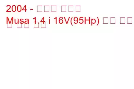 2004 - 란시아 모세스
Musa 1.4 i 16V(95Hp) 연료 소비 및 기술 사양