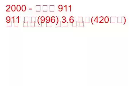 2000 - 포르쉐 911
911 터보(996) 3.6 터보(420마력) 연료 소비량 및 기술 사양