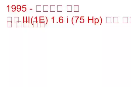 1995 - 폭스바겐 골프
골프 III(1E) 1.6 i (75 Hp) 연료 소비 및 기술 사양