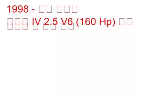 1998 - 현대 쏘나타
쏘나타 IV 2.5 V6 (160 Hp) 연료 소비량 및 기술 사양