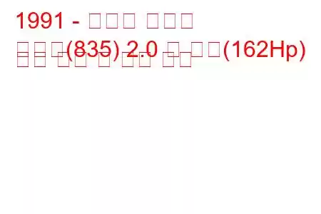 1991 - 란시아 데드라
데드라(835) 2.0 즉 터보(162Hp) 연료 소비 및 기술 사양
