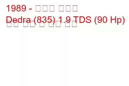 1989 - 란시아 데드라
Dedra (835) 1.9 TDS (90 Hp) 연료 소비 및 기술 사양