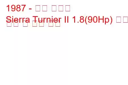 1987 - 포드 시에라
Sierra Turnier II 1.8(90Hp) 연료 소비 및 기술 사양