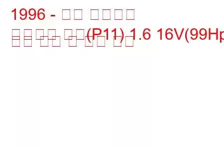 1996 - 닛산 프리메라
프리메라 해치(P11) 1.6 16V(99Hp) 연료 소비 및 기술 사양