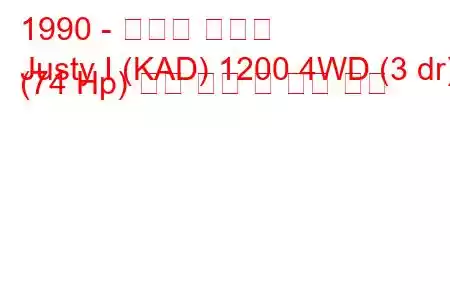 1990 - 스바루 저스티
Justy I (KAD) 1200 4WD (3 dr) (74 Hp) 연료 소비 및 기술 사양