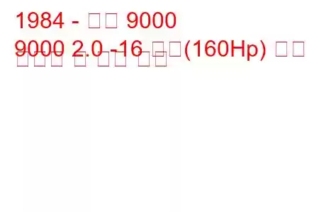 1984 - 사브 9000
9000 2.0 -16 터보(160Hp) 연료 소비량 및 기술 사양