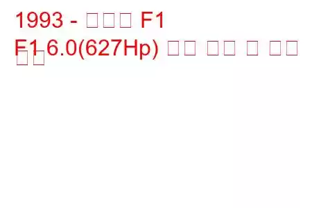 1993 - 맥라렌 F1
F1 6.0(627Hp) 연료 소비 및 기술 사양
