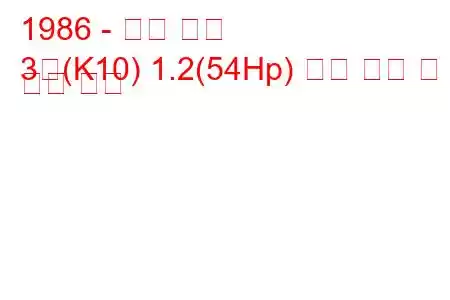 1986 - 닛산 행진
3월(K10) 1.2(54Hp) 연료 소비 및 기술 사양