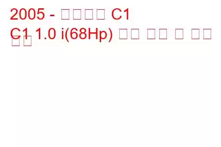 2005 - 시트로엥 C1
C1 1.0 i(68Hp) 연료 소비 및 기술 사양