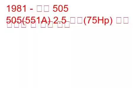 1981 - 푸조 505
505(551A) 2.5 디젤(75Hp) 연료 소비량 및 기술 사양