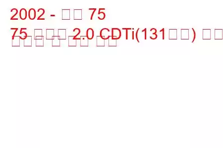 2002 - 로버 75
75 투어러 2.0 CDTi(131마력) 연료 소비량 및 기술 사양