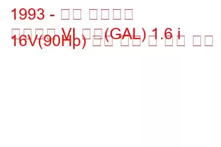 1993 - 포드 에스코트
에스코트 VI 해치(GAL) 1.6 i 16V(90Hp) 연료 소비 및 기술 사양