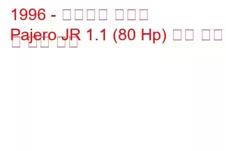 1996 - 미쓰비시 파제로
Pajero JR 1.1 (80 Hp) 연료 소비 및 기술 사양