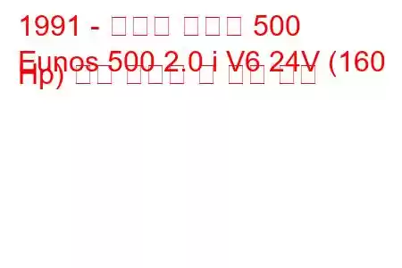 1991 - 마즈다 유노스 500
Eunos 500 2.0 i V6 24V (160 Hp) 연료 소비량 및 기술 사양