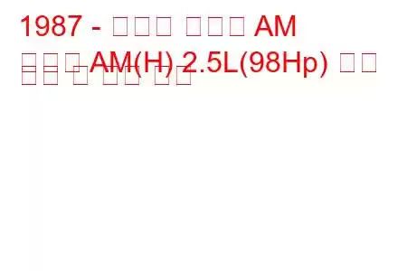 1987 - 폰티악 그랜드 AM
그랜드 AM(H) 2.5L(98Hp) 연료 소비 및 기술 사양
