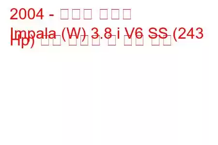 2004 - 쉐보레 임팔라
Impala (W) 3.8 i V6 SS (243 Hp) 연료 소비량 및 기술 사양