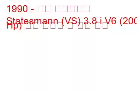 1990 - 홀덴 스테이츠만
Statesmann (VS) 3.8 i V6 (200 Hp) 연료 소비량 및 기술 사양